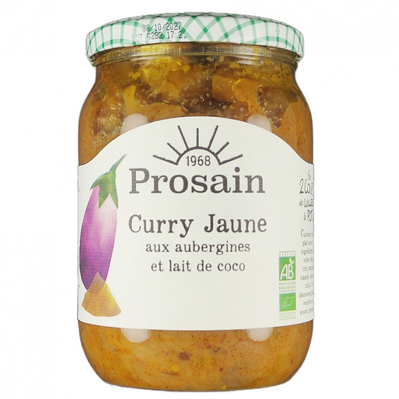 Curry Jaune Aubergine et Lait Coco 650g Bio