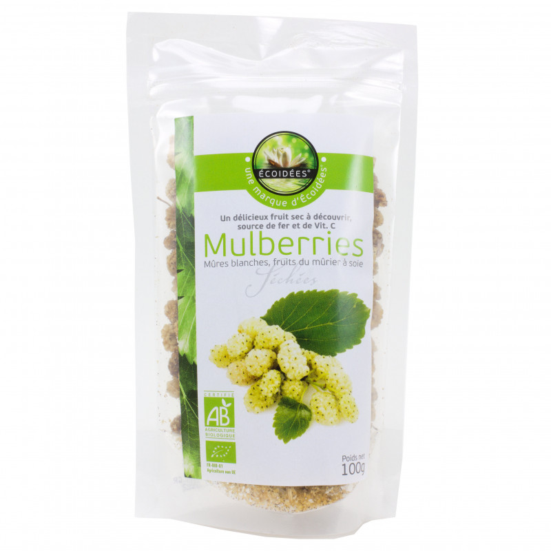 Mûres Blanches Mulberries Séchées Bio 100g