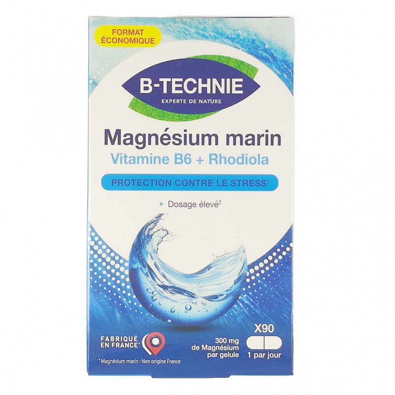 Magnésium marin Vitamine B6 + Rhodiola 90 Gélules