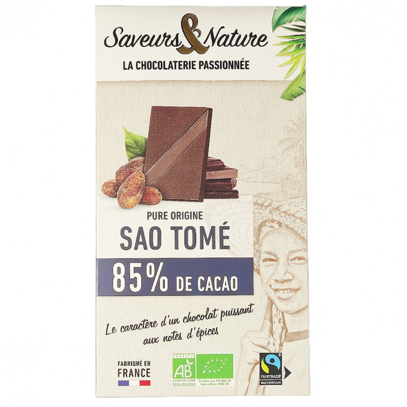 Chocolat Noir 85% Sao Tomé Bio 80g