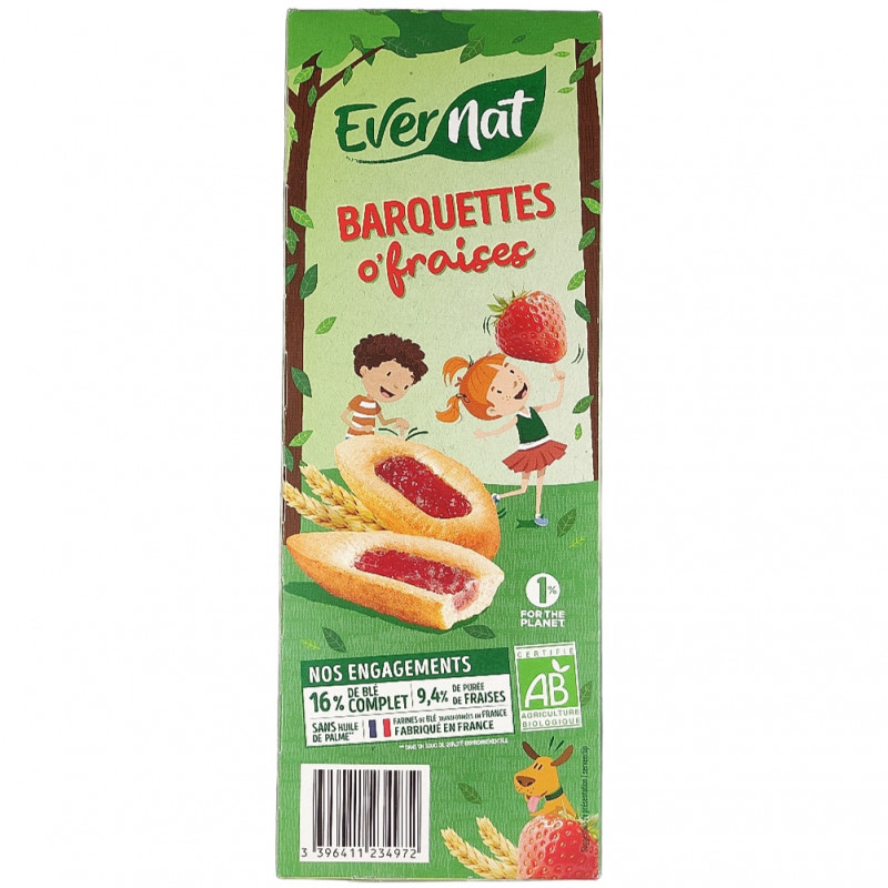 Barquettes O'Fraises 120g Bio