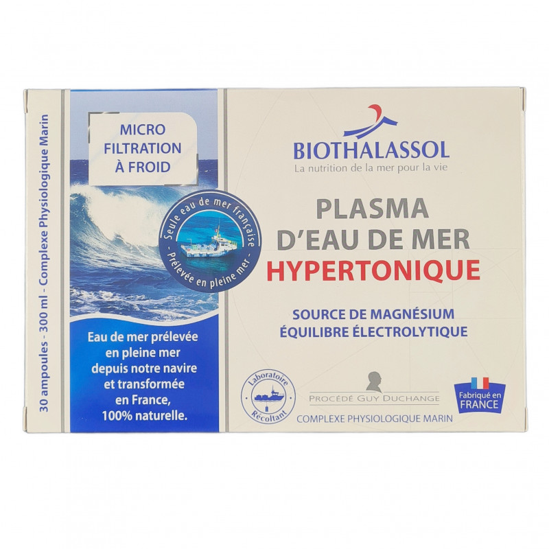 Plasma D'eau De Mer Hypertonique 30 Ampoules