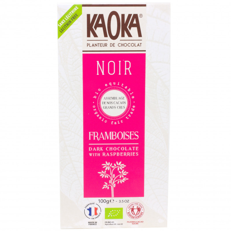 Chocolat Noir Framboises Bio 100g