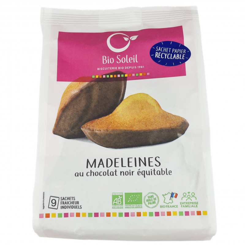 Madeleines au Chocolat Noir Équitable Bio 200g