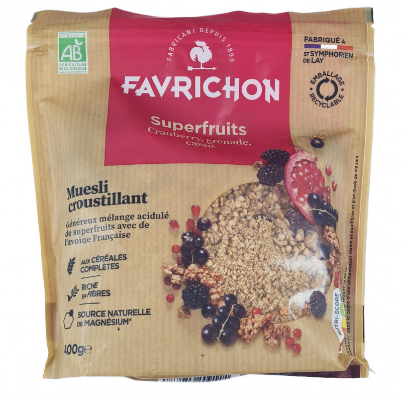 Céréales Müesli Superfruit Cranberry Grenade Cassis Bio 400g