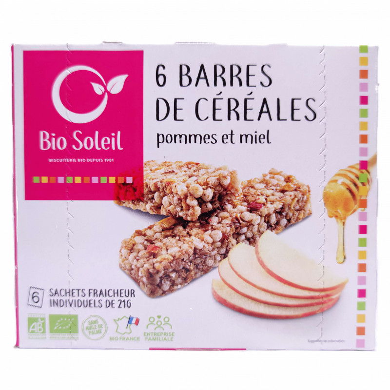Barres De Céréales Pomme Et Miel Bio 125g