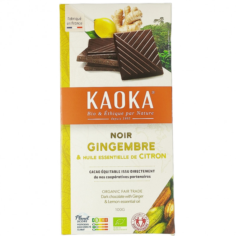 Tablette de Chocolat Noir Gingembre 100g Bio