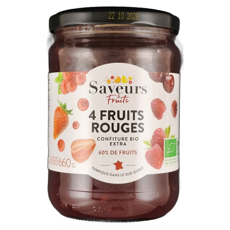 Confiture 4 Fruits Rouges 660g Bio