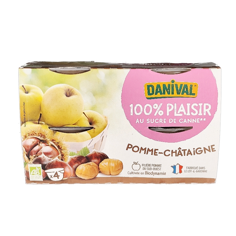 Compote Pomme Châtaigne 4x100g Bio
