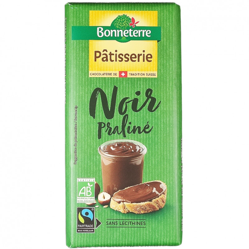 Chocolat Pâtisserie Noir Praline 180g Bio
