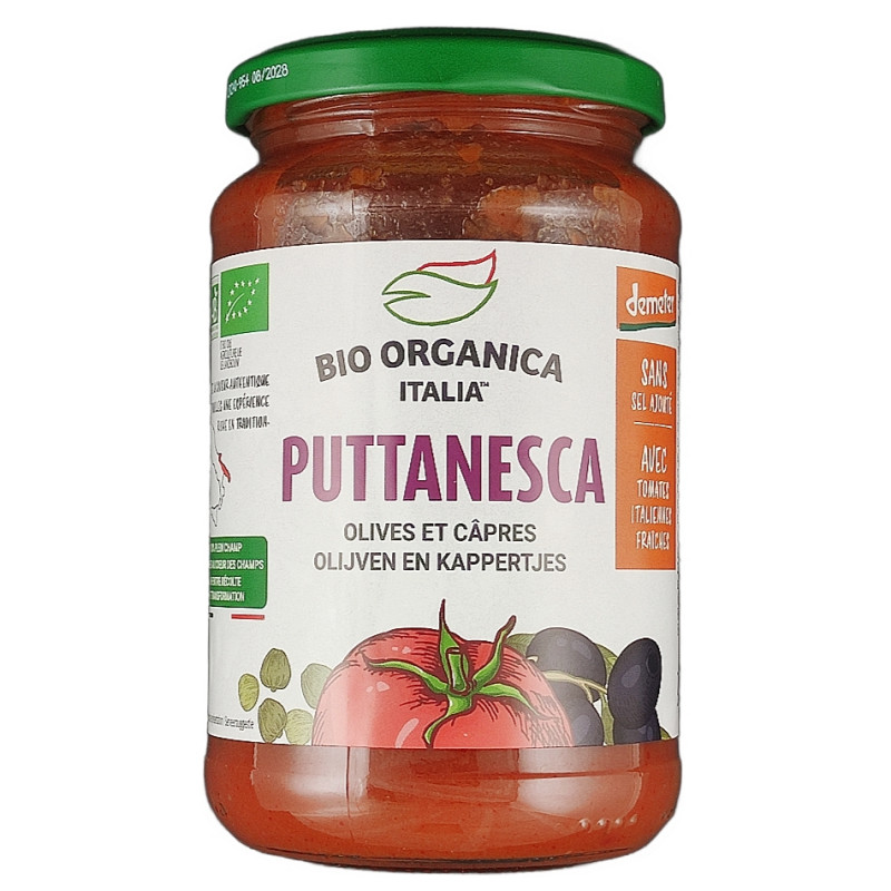 Sauce Puttanesca Olives et Câpres 350g Bio