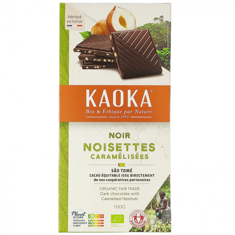 Tablette de Chocolat Noir Noisettes Caramélisées 100g Bio