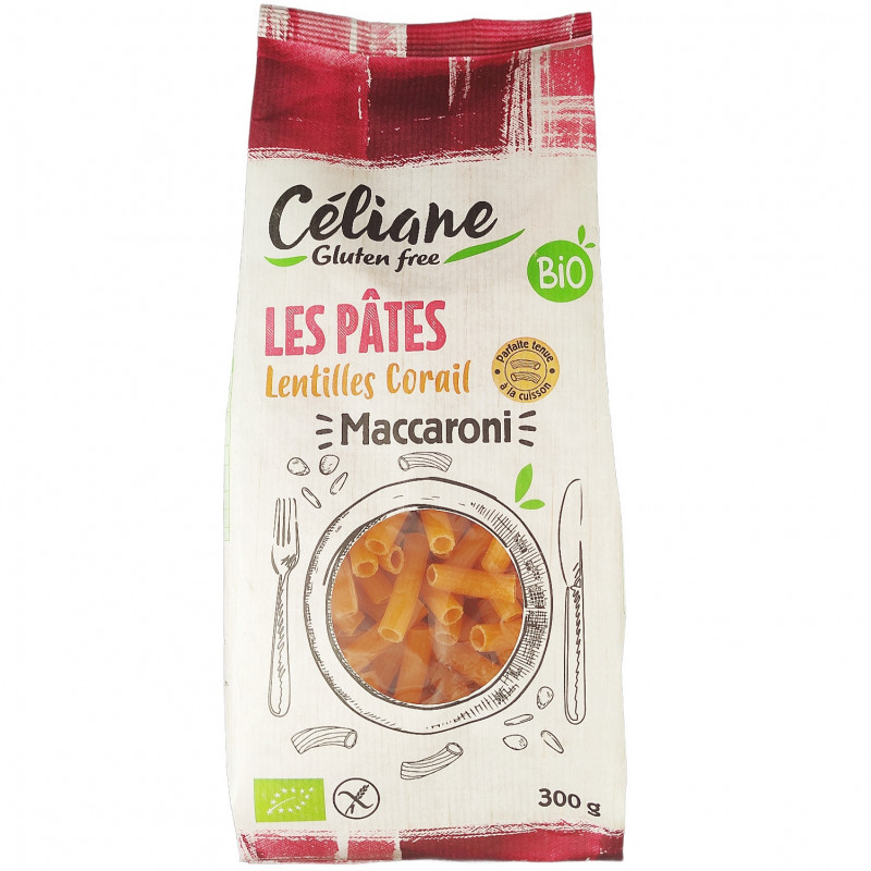 Maccaroni Lentilles Corail Sans Gluten Bio 300g
