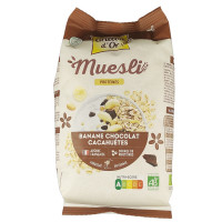 Muesli Banane Chocolat Cacahuètes 500g Bio
