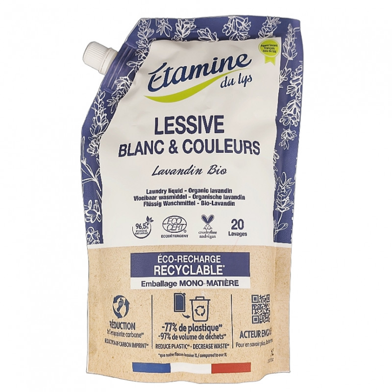 Doypack Lessive Blanc et Couleurs 1L
