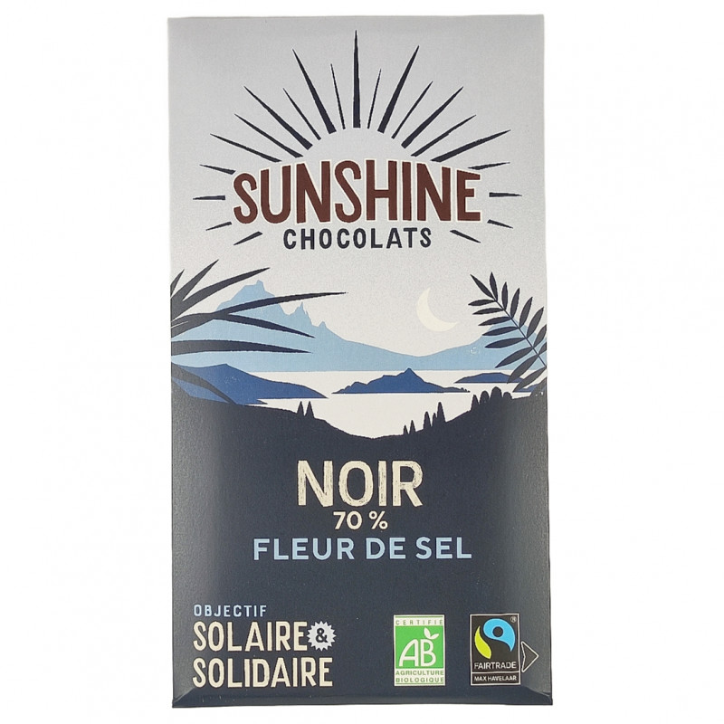 Tablette de Chocolat Noir Fleur de Sel 70% 100g Bio
