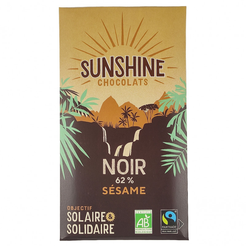 Tablette de Chocolat Noir Sésame 62% 100g Bio