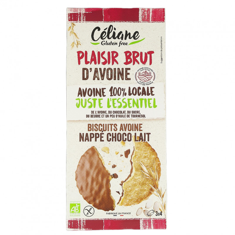 Biscuits Avoine Nappé Chocolat au Lait Bio 125g
