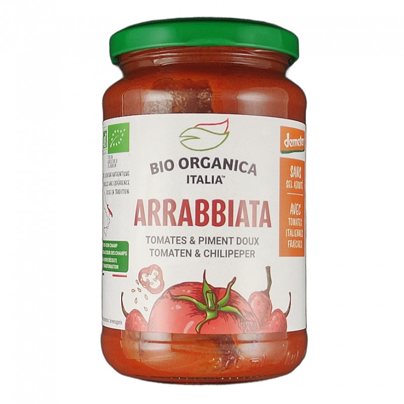 Sauce Arrabbiata Tomates et Piment Doux 345g Bio