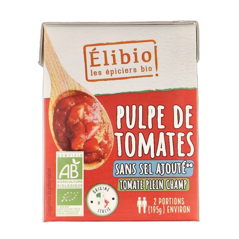 Pulpe de Tomate Sans Sel Ajouté 390g Bio