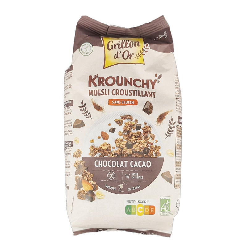 Krounchy Muesli Croustillant Chocolat Cacao 500g Bio