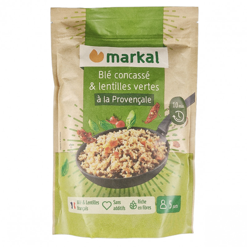 Blé Concassé et Lentilles Vertes à la Provençale 350g Bio