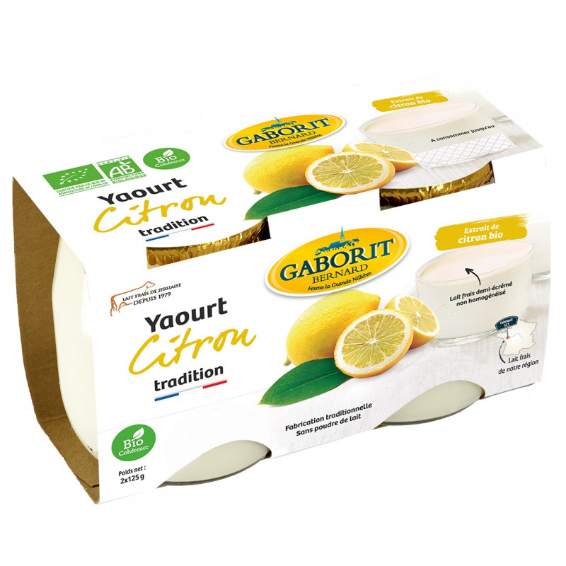 Yaourts 1/2 Écrémés au Citron Bio 2x125g