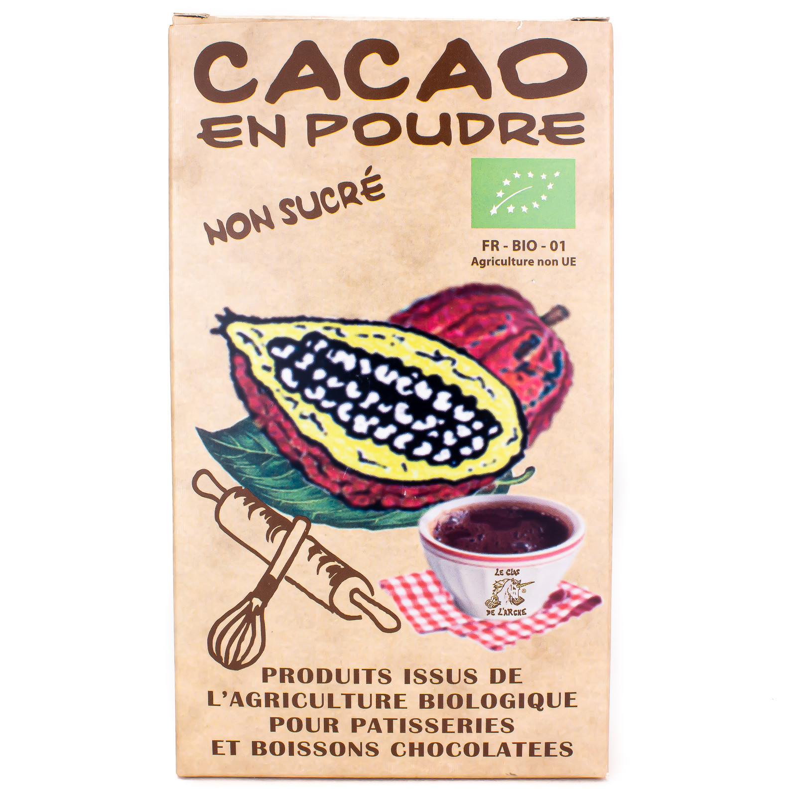 Clos de l'Arche Cacao en Poudre Non Sucré Bio 250g - Coopnature