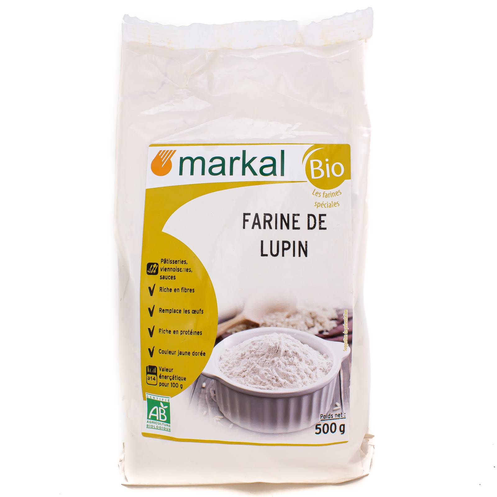 Markal Farine de Graines de Lupin Toastées Bio 500g - Coopnature