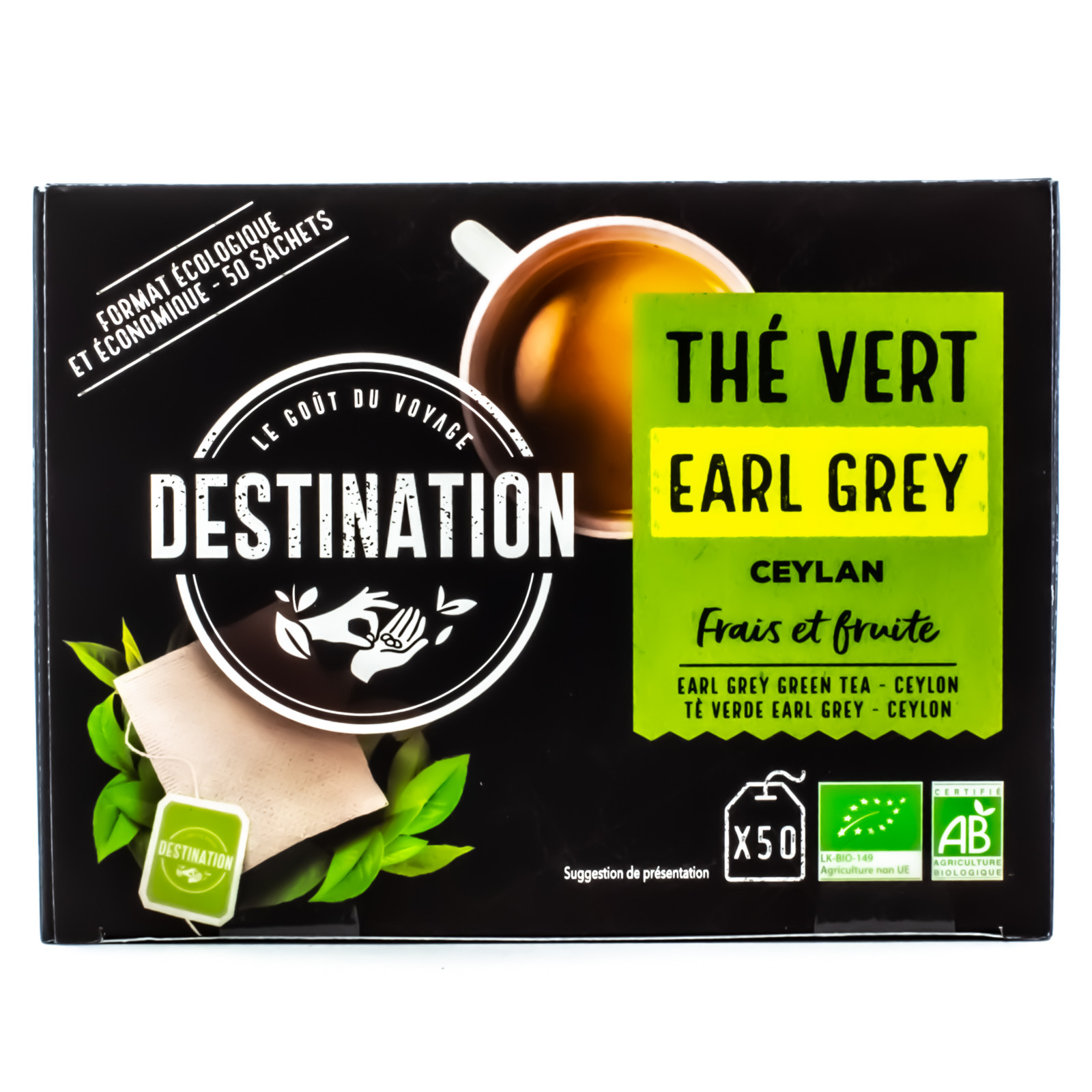 Thé Vert Earl Grey en vrac, Thé Vert Bio - Thés de la Pagode
