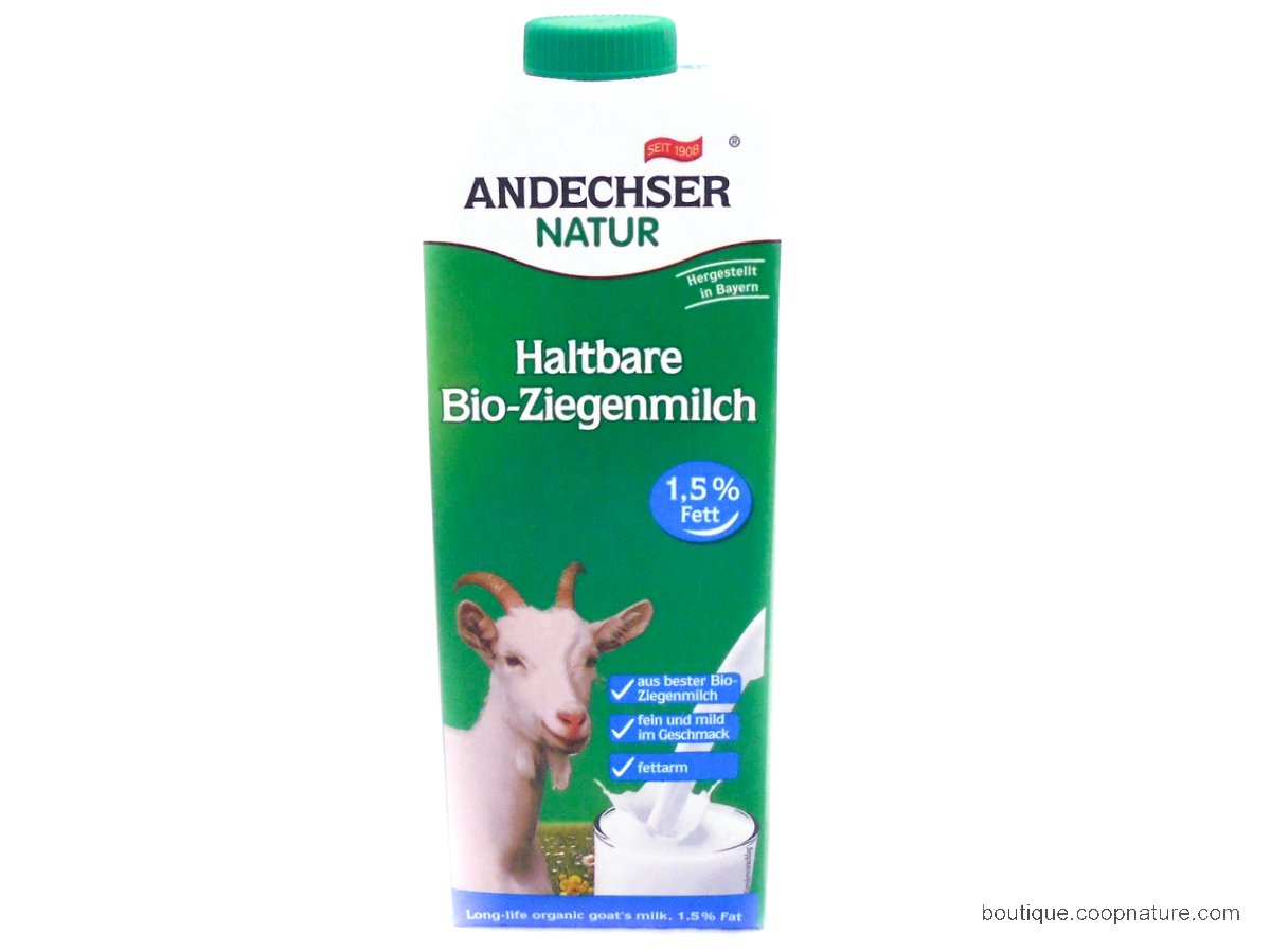 Achat / Vente Andechser Natur Lait de chèvre bio entier 3,0 % MG, 1L