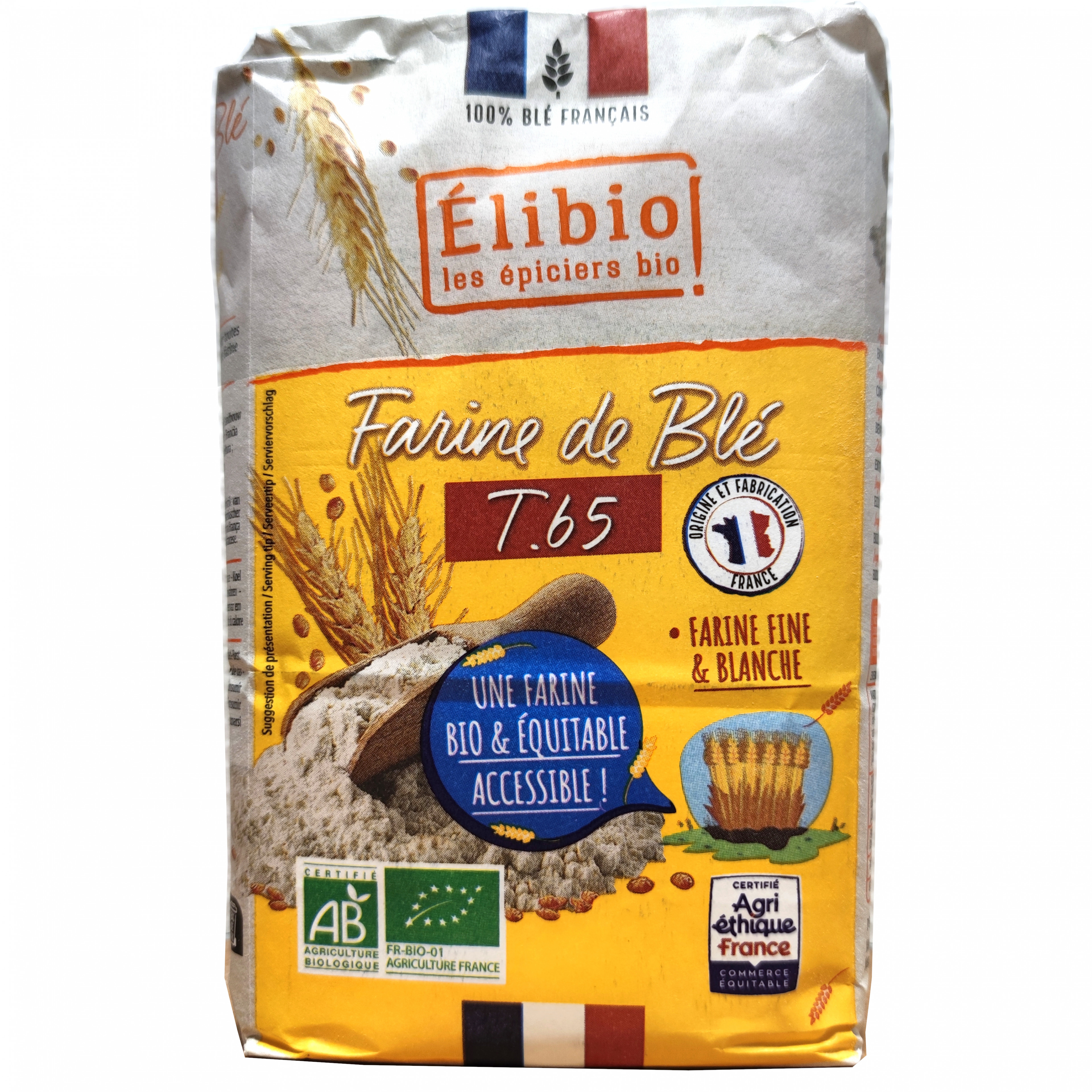 Elibio Farine de Blé T65 Blanche Bio 1kg - Coopnature